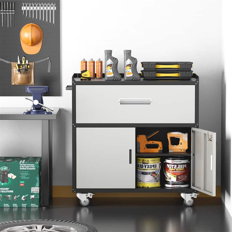 Metal Garage Cabinets,Rolling Tool Cart Boxes with Wheels