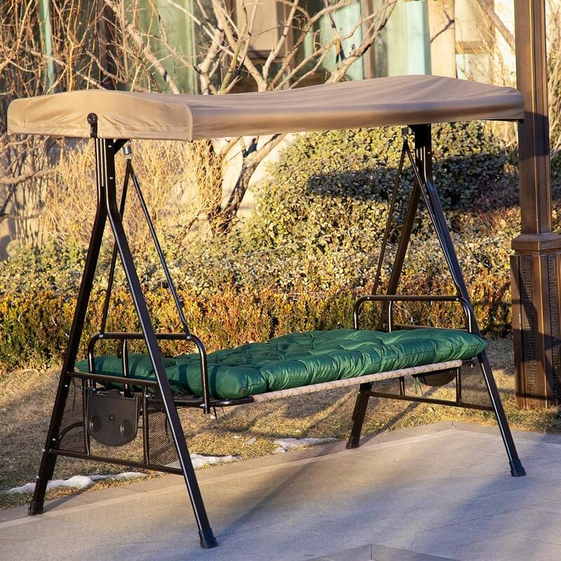 Outdoor Swing Cushions Replacement, Outdoor Thickened Bench Cushion with Ties for Porch,Patio,Backyard,Garden