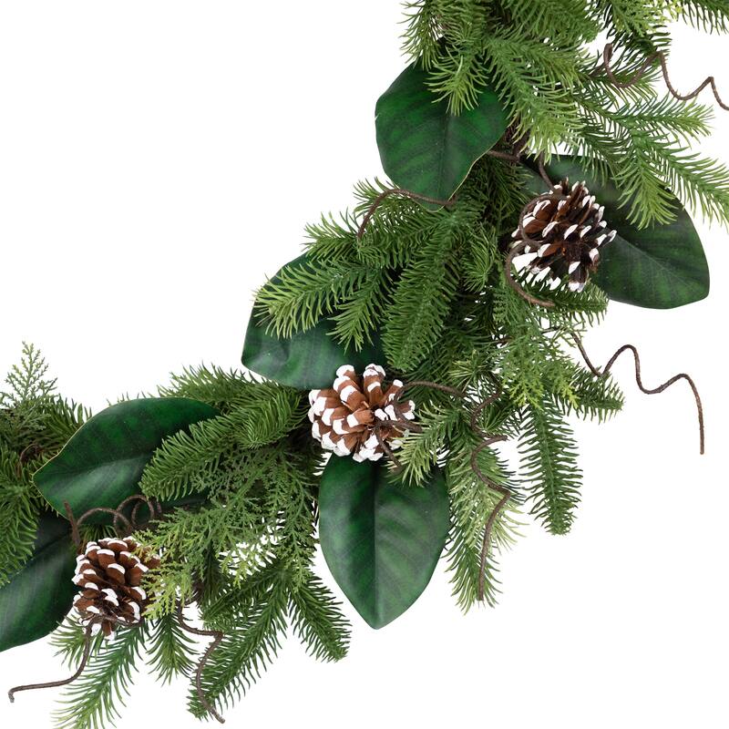 Mixed Foliage and Whitewashed Pinecones Artificial Christmas Wreath - 28" - Unlit