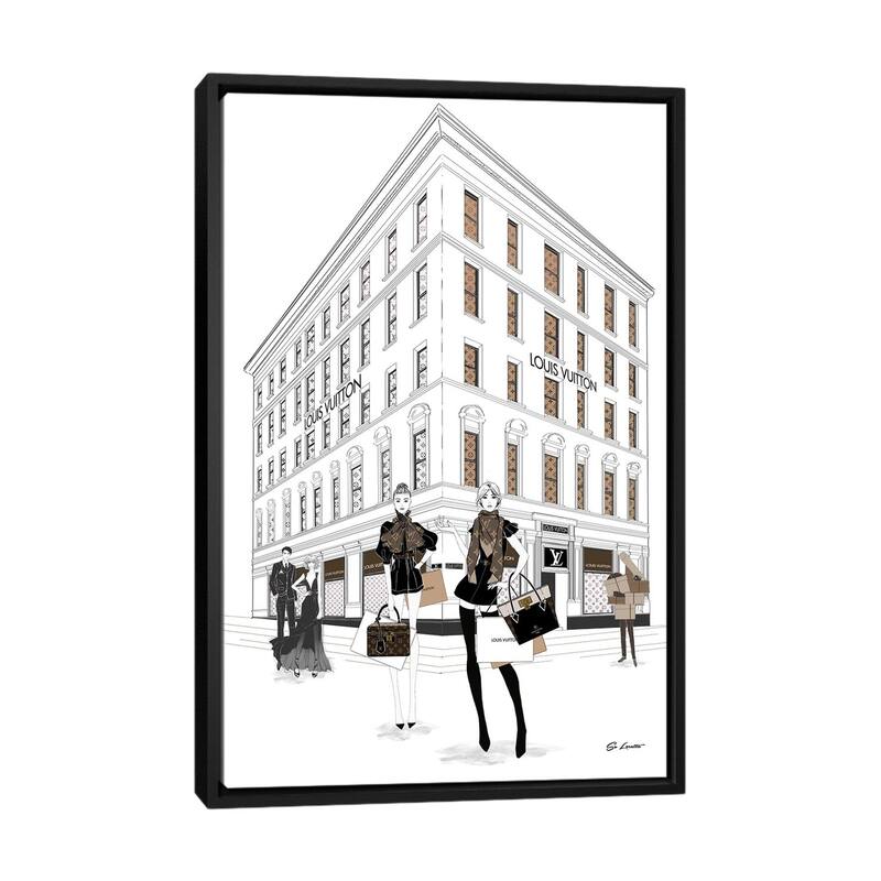 iCanvas "Louis Vuitton Girls" by So Loretta Framed Canvas Print - Black - 40x26