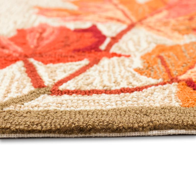 Liora Manne Ravella Falling Leaves Border Indoor/Outdoor Rug