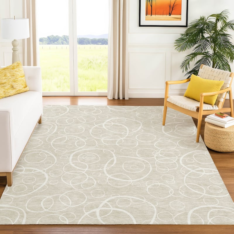 Machine Washable Indoor/ Outdoor Contemporary Nexus Chantille Rug