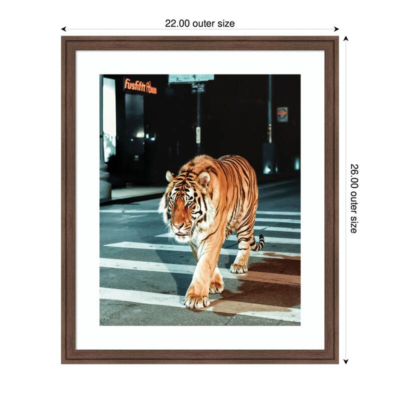 Kate and Laurel Framed Art Tiger in the City at Night 2 by Michael Schauer