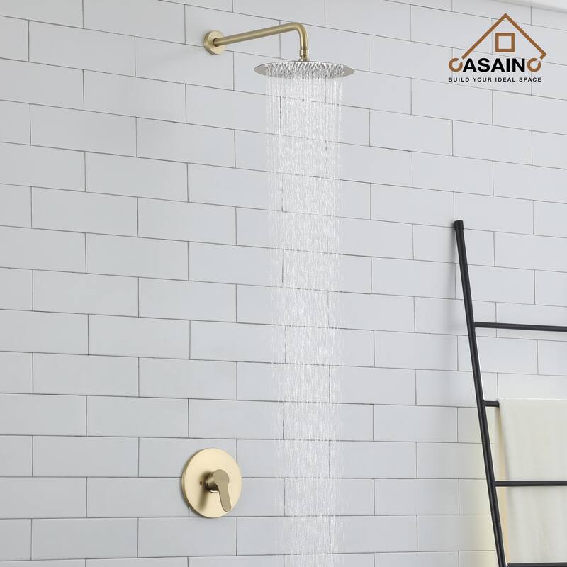 1-Spray Patterns with 1.8 GPM 10 in. Wall Mount Round Fixed Shower Head - 10 inch