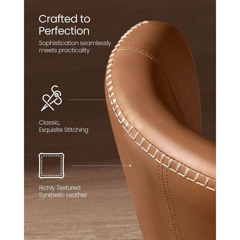 Modern Dining Chairs with Steel Frame and Synthetic Leather Padded Seat