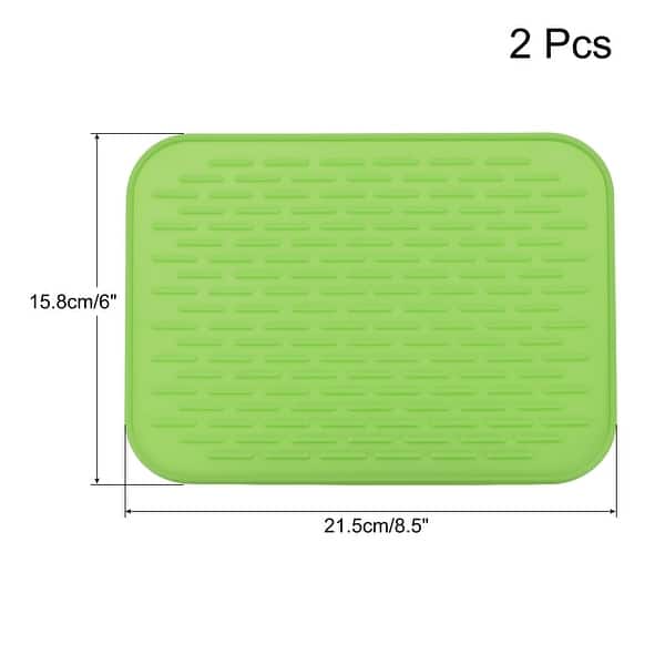 dimension image slide 2 of 5, Dish Drying Mat Set, Under Sink Drain Pad Heat Resistant for Kitchen - 8.5 x 6 x 0.24 inch