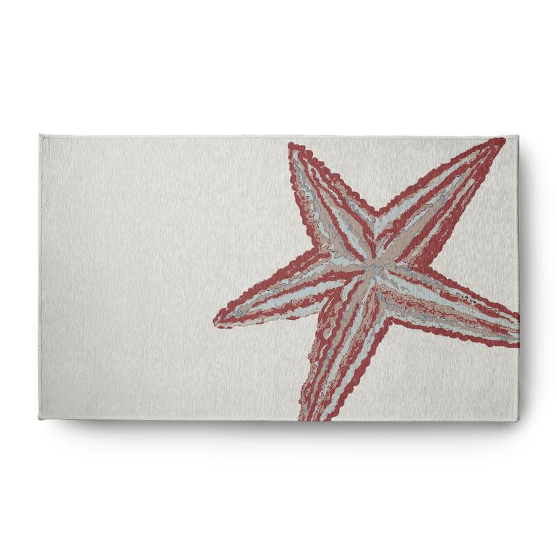 Large Starfish Nautical Indoor/Outdoor Rug - Ligonberry Red - 3' x 5'