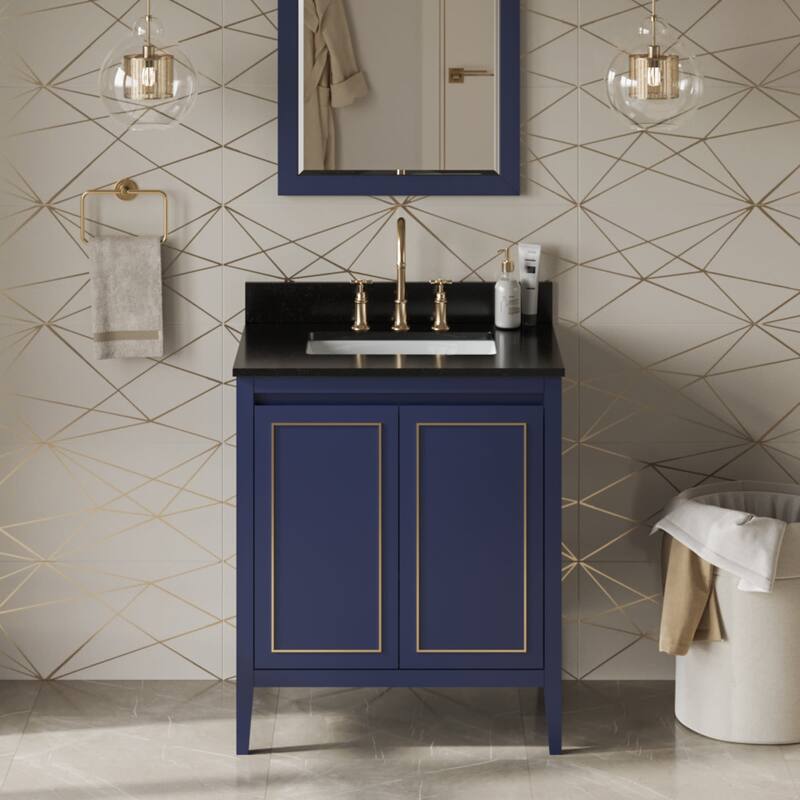 Jeffrey Alexander VKITPER30R-GRANITE Percival II 30" Free Standing - Hale Blue / Black - Painted