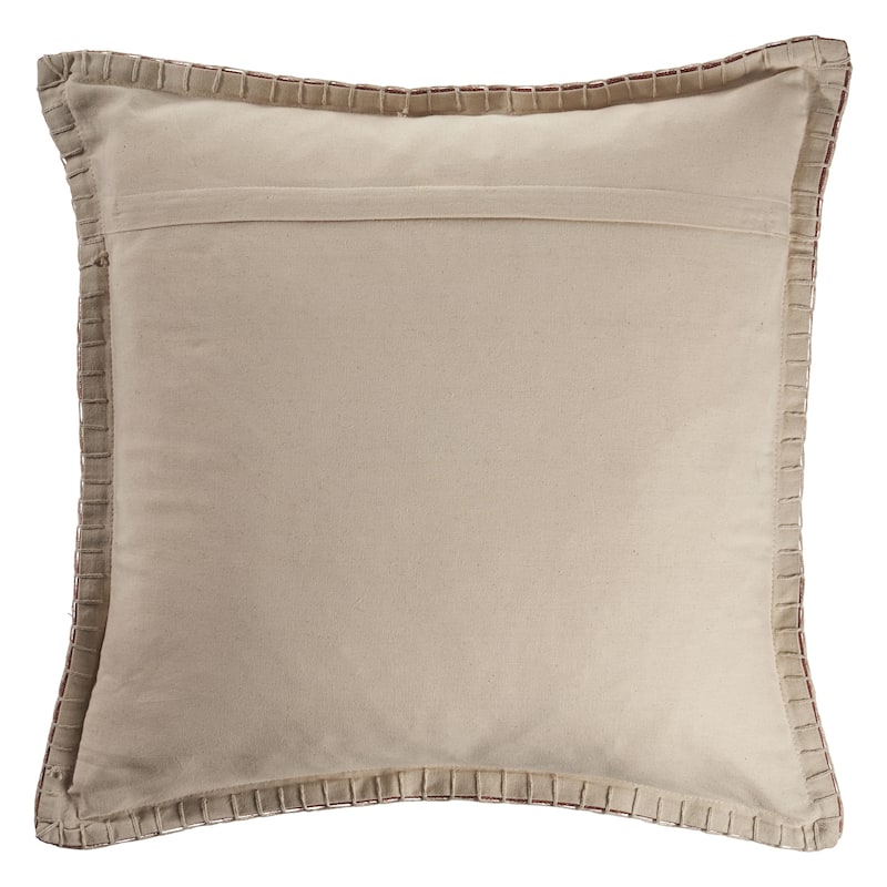Sevita Guapo Casual Solid Stitched Edge Cotton Throw Pillow