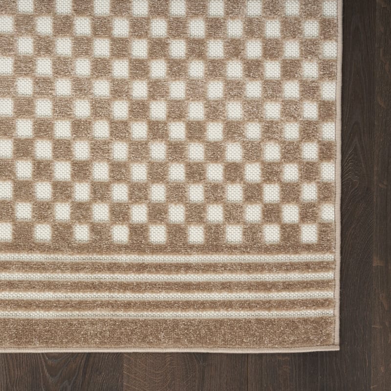Bede Geometric Modern Woven Low Pile Area Rug By HomeRoots - 110' X '79' X '0.25
