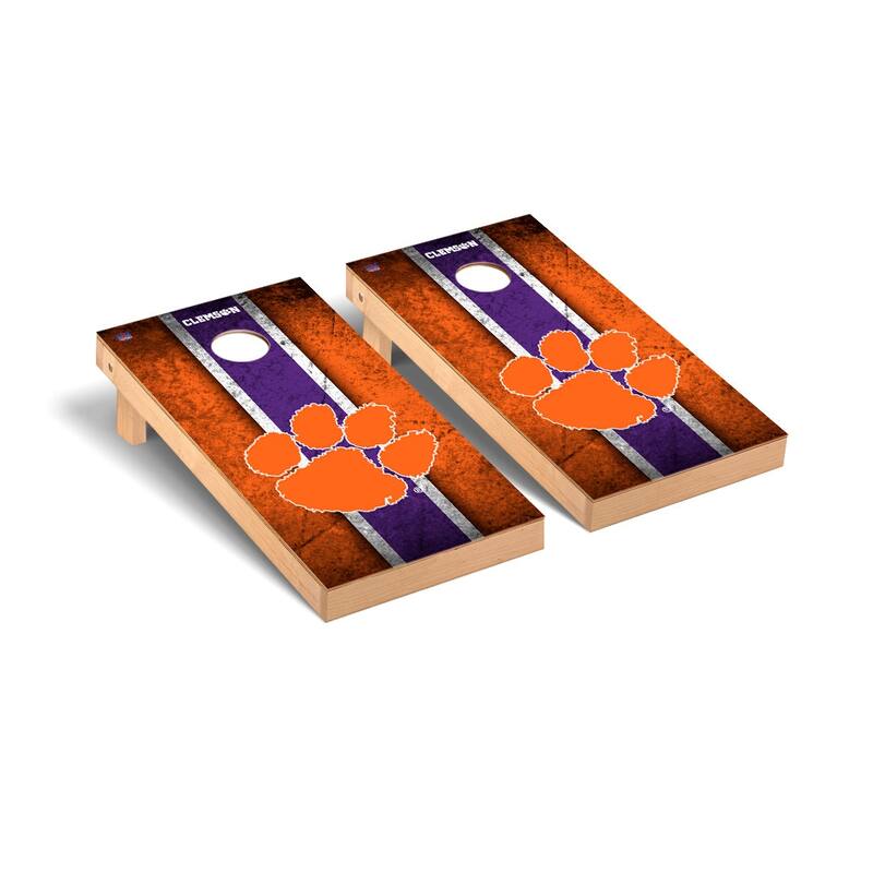 Clemson Tigers 2x4 Pro Cornhole Boards - V5 - Include Team Bags + LED Lights