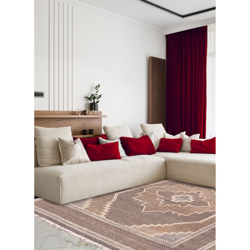 ECARPETGALLERY Hand-knotted Tangier Brown Wool Rug - 8'3 x 9'10