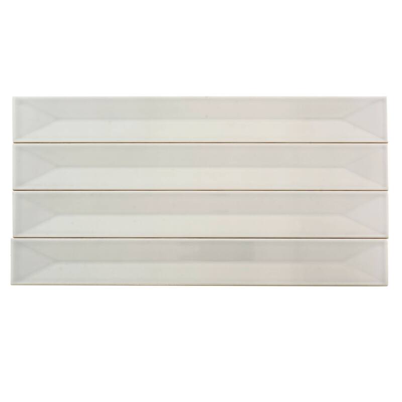 Apollo tile 2" x 16" Horizonte Glossy Soft Dove Gray Ceramic Tile (10.76 sq ft/case) - 50 Pack