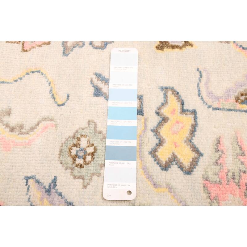 ECARPETGALLERY Hand-knotted Modern Oushak Light Blue Wool Rug - 8'0 x 10'0