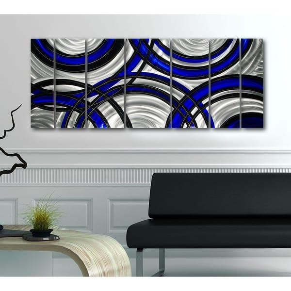 Shop Statements2000 Blue Silver Black Abstract Modern Metal Wall