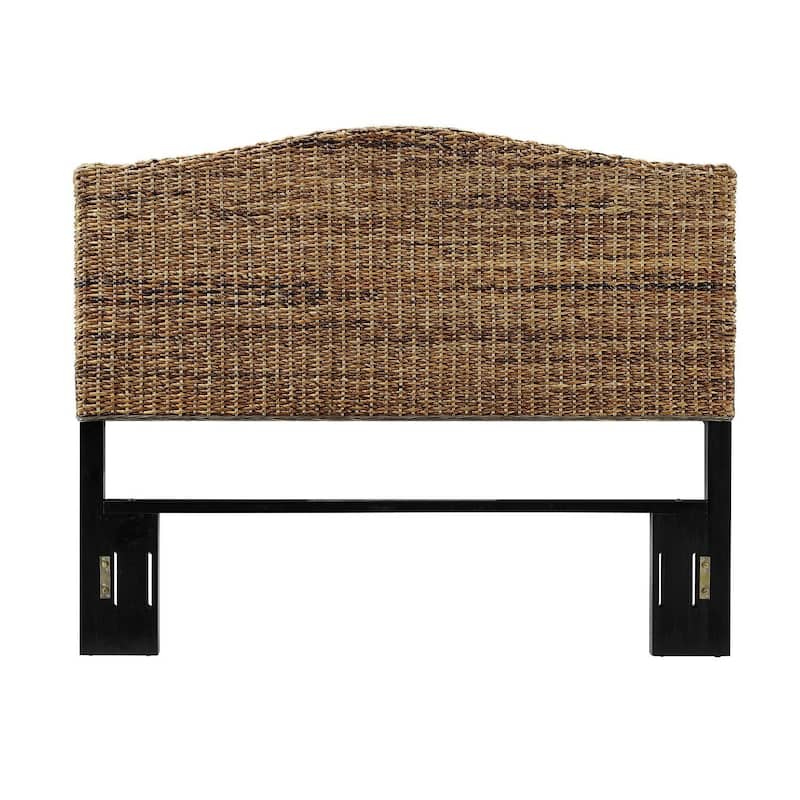 Natural Banana Leaf Woven Headboard with Organic Coastal Texture for Boho or Tropical Bedroom Styling