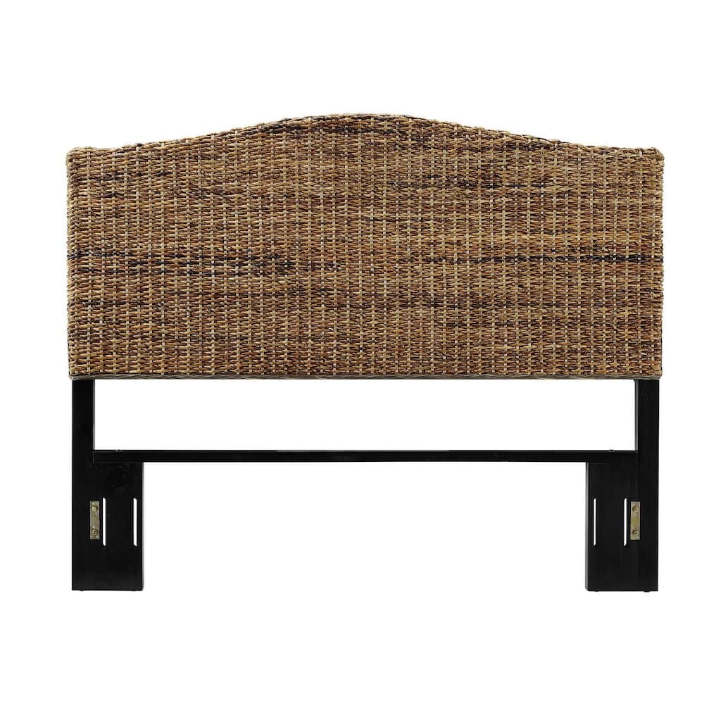 Natural Banana Leaf Woven Headboard with Organic Coastal Texture for Boho or Tropical Bedroom Styling