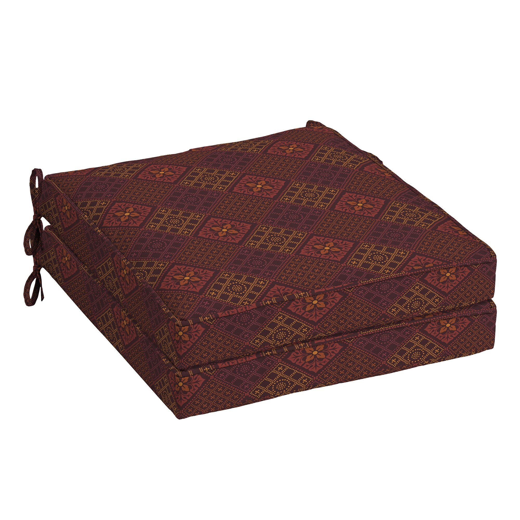 Arden Selections Azulejo Southwest Outdoor Welted Dining Seat Cushion 2 Pack 21 In L X 21 In W X 5 In H Overstock 29628510
