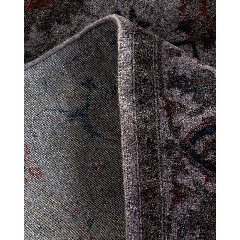 Overton Hand Knotted Wool Vintage Inspired Modern Contemporary Overdyed Gray Area Rug - 3' 4" x 5' 0"