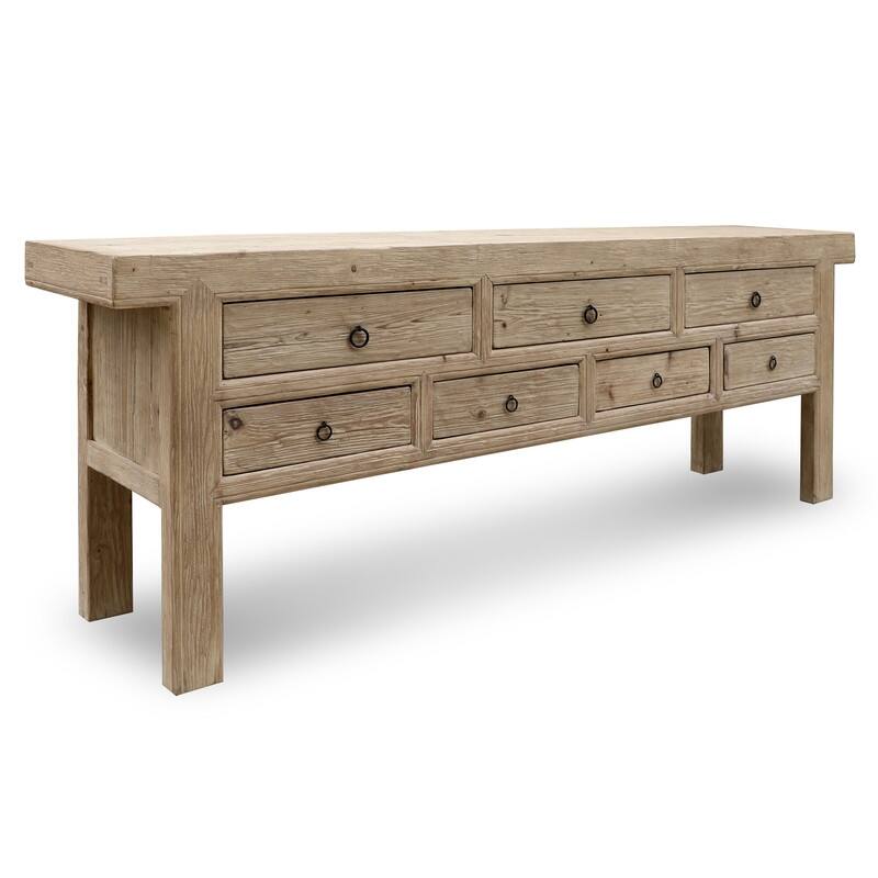 Capri 7 Drawers Sideboard Weathered Natural Pine 98x20x35H