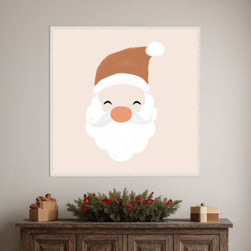 Santa by Orara Studio Framed Canvas Wall Art Print - Sylvie Beaded White