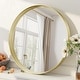 preview thumbnail 39 of 61, Round Tempered Glass and Metal Framed French Cleat Mounted Wall Bathroom / Vanity Mirror 18" x 18" - Gold
