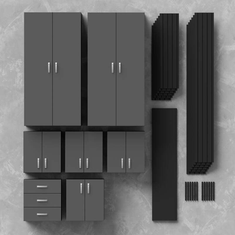 Flow Wall 8 Piece PVC Indoor Cabinet Deluxe Workstation