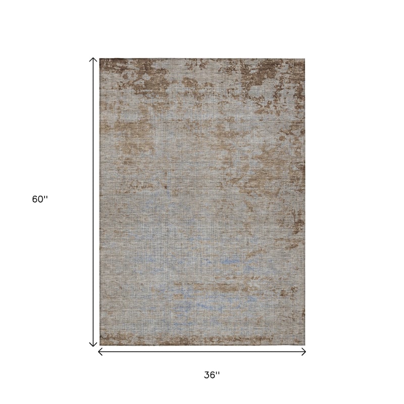 HomeRoots Abstract Transitional Rectangle Outdoor Rug