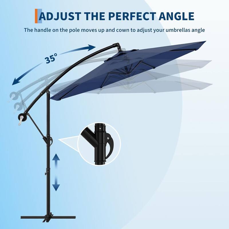 10FT UV Protection Cantilever Umbrella Outdoor Patio