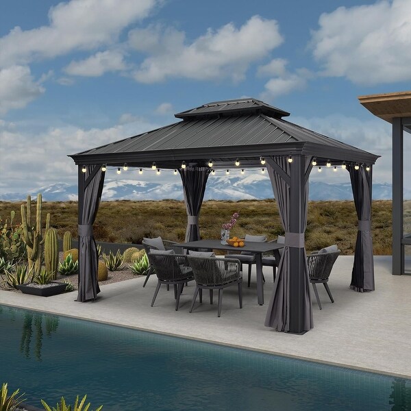 大割引 PURPLE LEAF Outdoor Galvanized Steel Hardtop Gazebo 洋楽