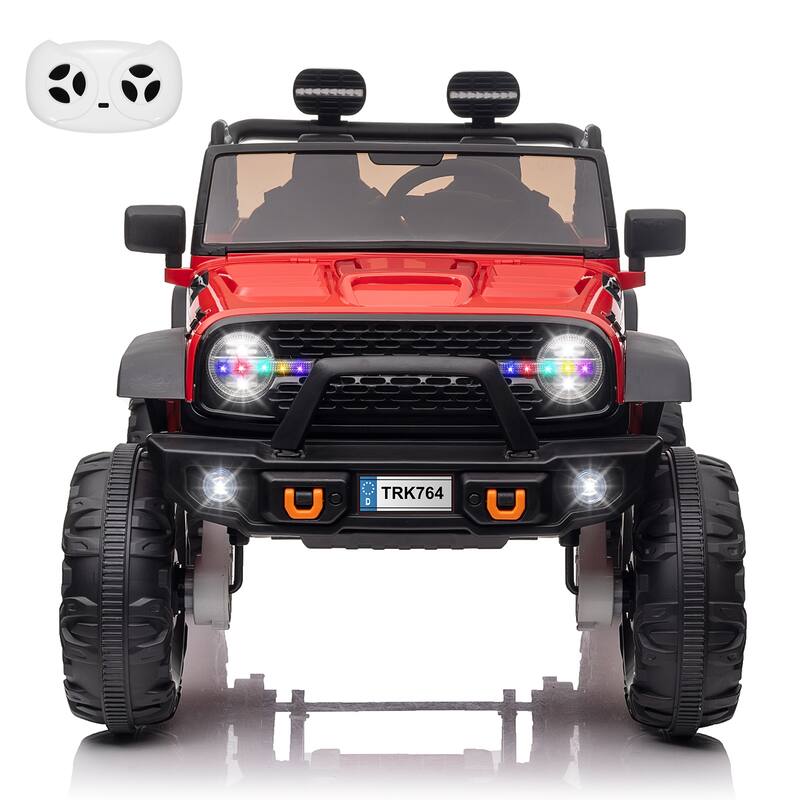 24V Kids Ride on Truck with Remote Control, 4 Motors, 7Ah Battery, Seat Width 2 Seater Electric Ride Toy