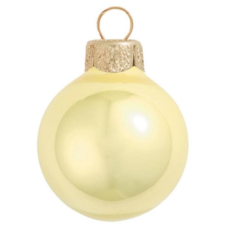 Pearl Finish Glass Christmas Ball Ornaments 3.25" (80Mm) Yellow 8Ct