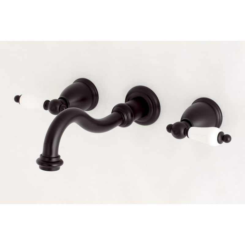 Vintage Two-Handle 3-Hole Wall Mount Bathroom Faucet