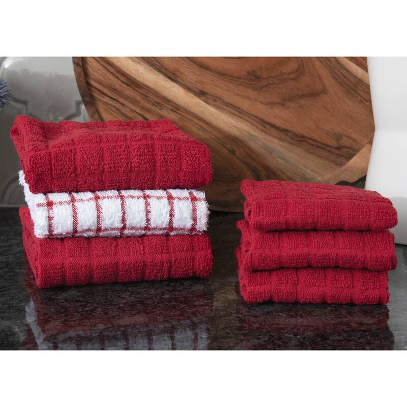 RITZ Cotton Kitchen Towels and Dish Cloths (Set of 3 Towels/ 3 Cloths)