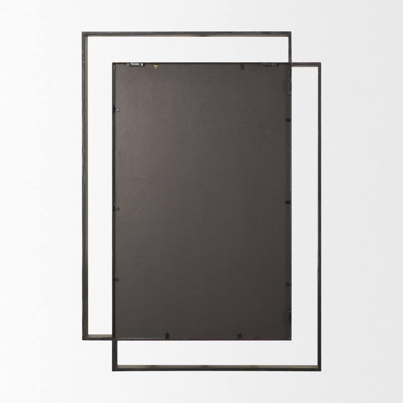 Tiva is a rectangular mirror with a brushed gold finished dual metal frame. - 31.5L x 1.8W x 43.3H