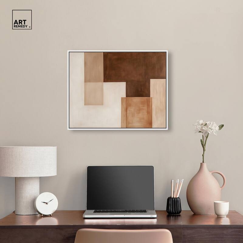 Cream and Brown Panels II Canvas by Art Remedy