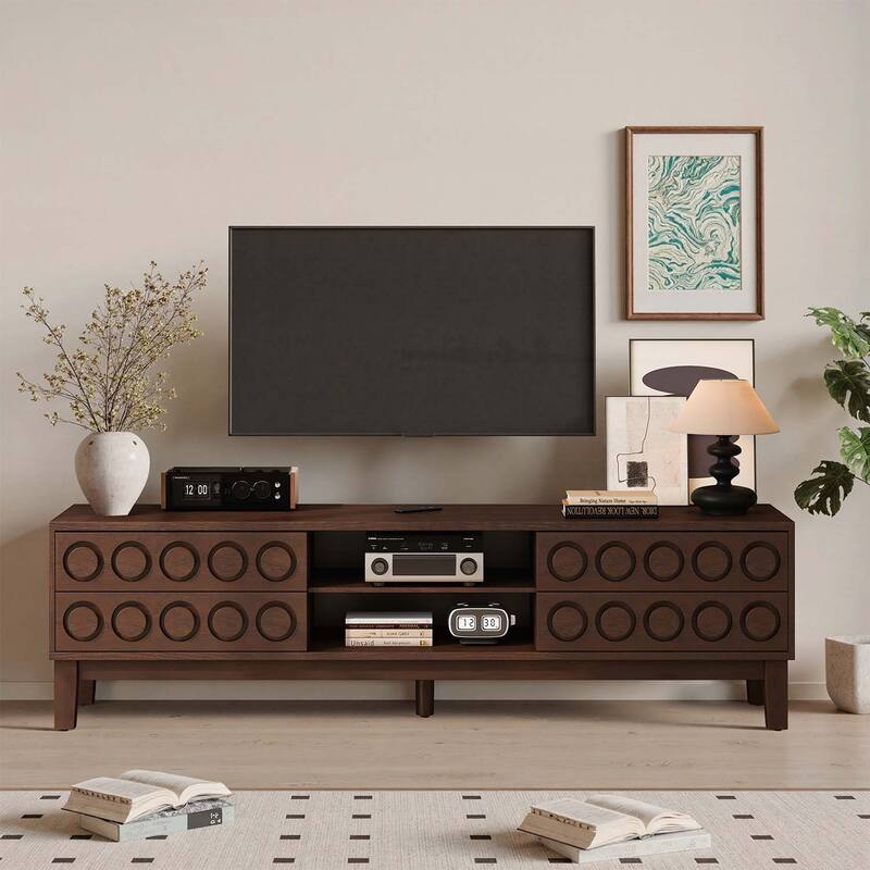 Media Console Table with 4 Drawers for Living Room and Bedroom