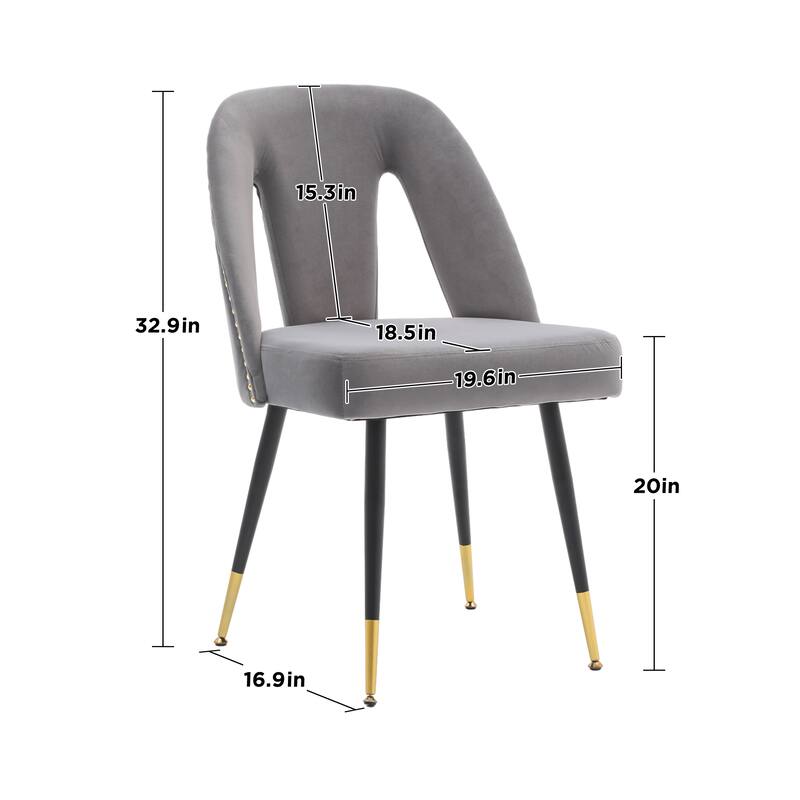 Modern Velvet Upholstered Dining Chairs Set of 6