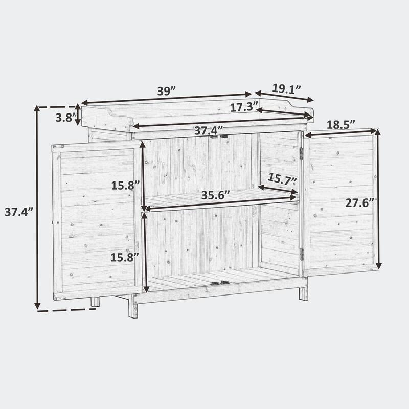 39" Potting Bench Table