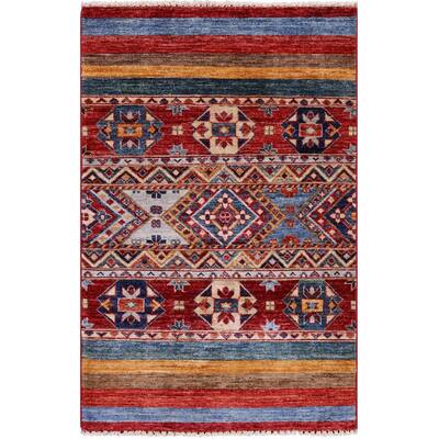 Golden Nile Khorjin Persian Gabbeh Hand Knotted Wool Rug - 2' 7" X 4' 0"