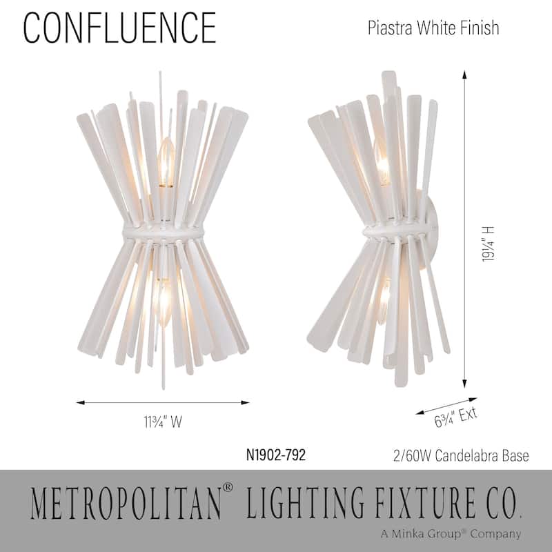 Metropolitan N1902 Confluence 2 Light 19" Tall Wall Sconce