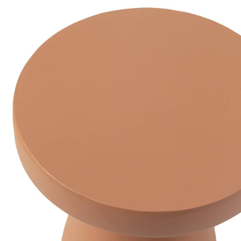 16" Round Side Table in Fiberstone with Hourglass Pedestal Design Wisp Series