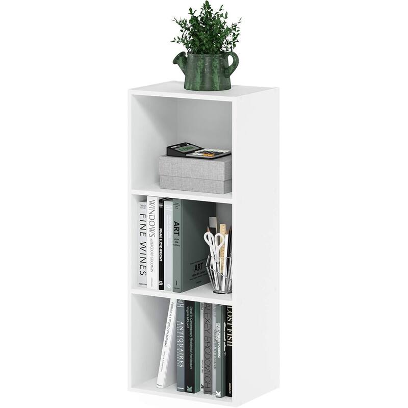 3-Tier Open Shelf Bookcase Compact Storage Organizer with Simple Design for Living Room or Office Décor