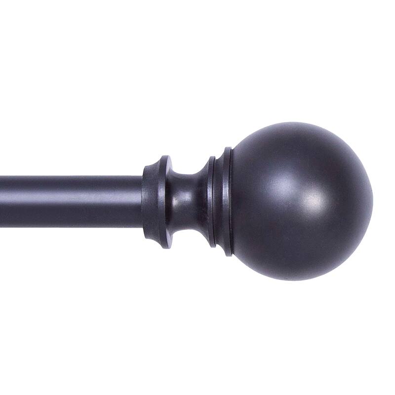 Kenney® Fast Fit™ Carlin 5/8" No Measure Curtain Rod, 36-66", Matte Black - 66-120" - Matte Black