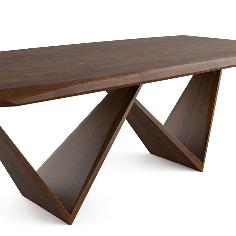 Furniture of America Abigail III Mid-Century Modern 7-Piece Rich Walnut Solid Wood Dining Set