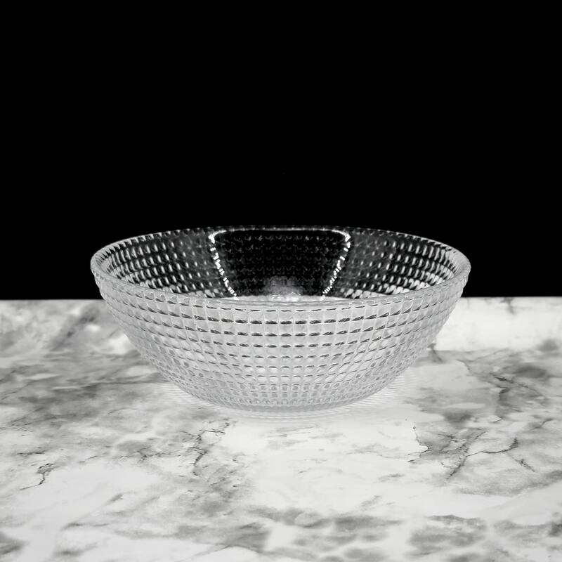 5 Inch Glass Bowls with Captivating Beaded Pattern Perfect for Both Casual and Formal Occasions - Set-1 - Clear