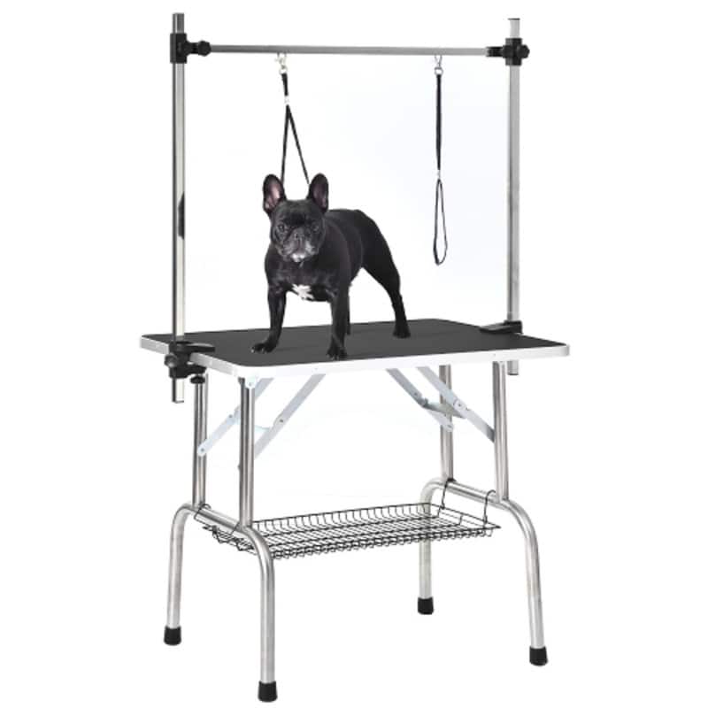 Mieres Dog Dresser Heavy Duty Adjustable, Foldable Pet Grooming Table, with Lasso and Grid Tray, Suitable for Pets