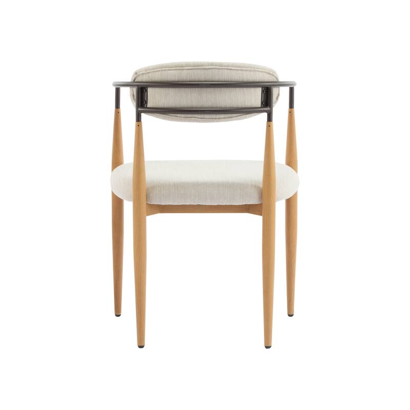 Modern Industrial Elmore Upholstered Dining Chairs (Set of 2) with Iron Frame by Christopher Knight Home
