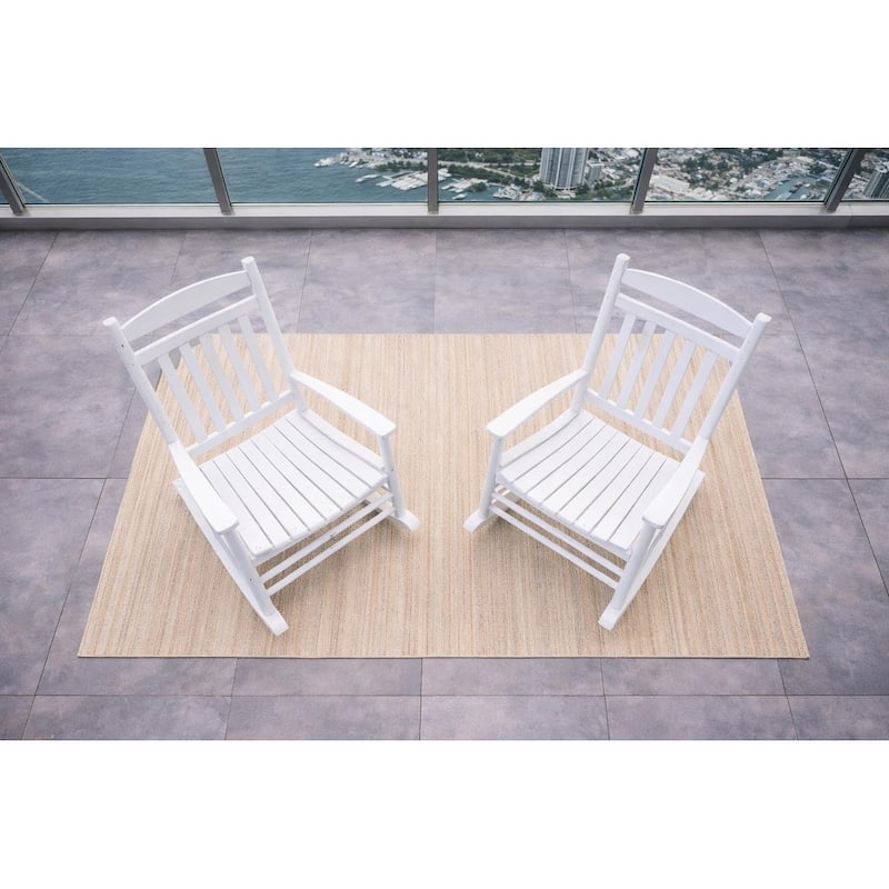 Fratelli White Rocker Poplar Wood Outdoor Rocking Chair