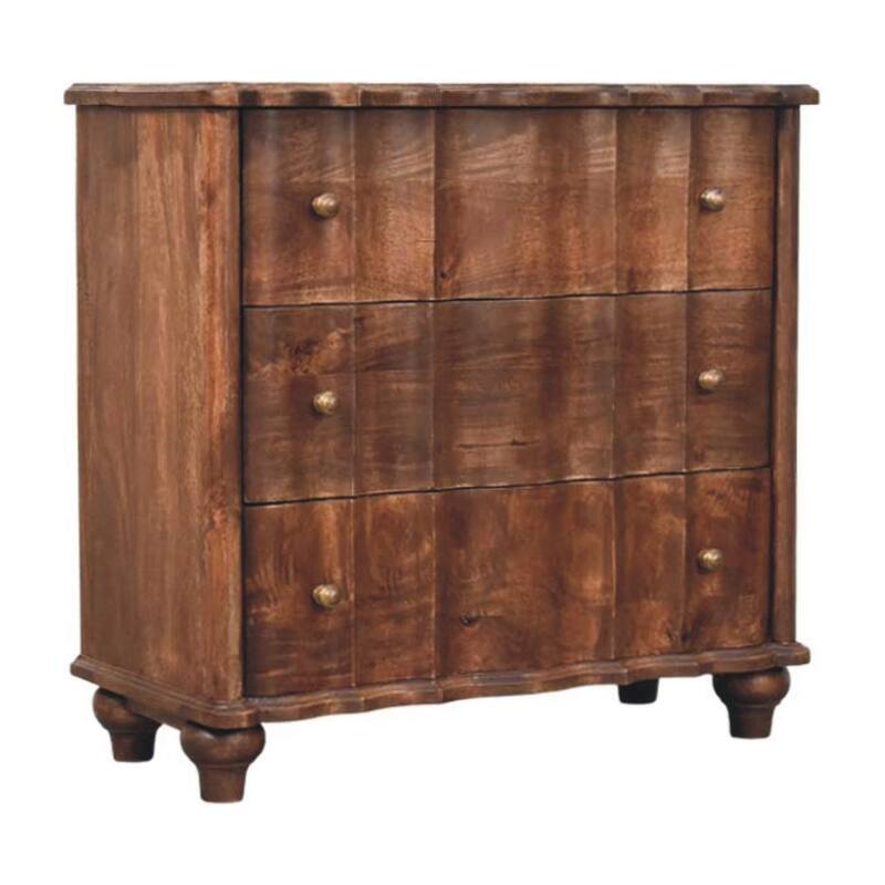 Artisan Furniture Solid Wood Camille Chest, 3-Drawers, Brown